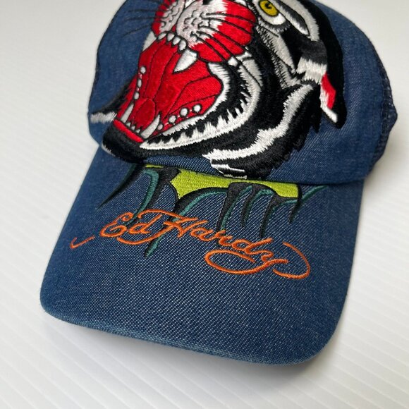 Y2K Ed Hardy Denim Trucker Hat - Picture 2 of 7